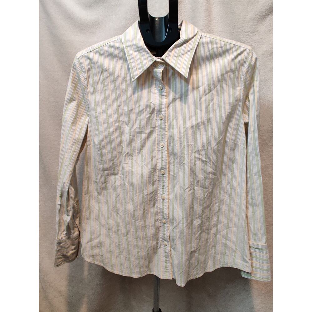 Vintage Tommy Hilfiger Shirt Women's Size XL Striped Button Up Collared